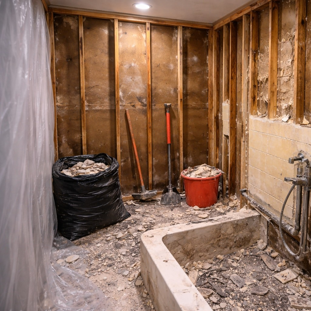 Internal wall asbestos removal