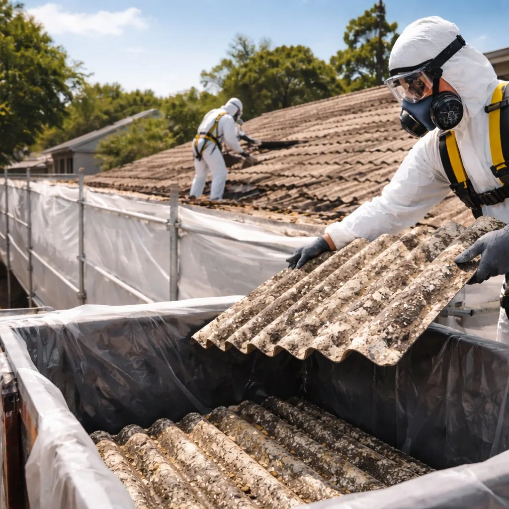 Asbestos roof removal
